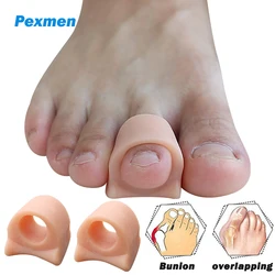 Pexmen 2Pcs Toe Separator Protector Gel Toe Spacer Bunion Corrector Spreader for Hammertoe Overlapping Toes Bunion Pads