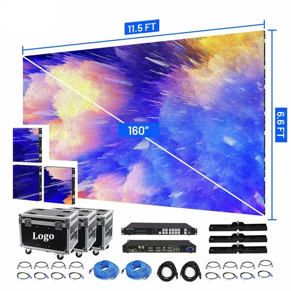 BOTAI 무대 배경 비디오 DJ 부스 LED 스크린, 풀 컬러 이벤트, 심리스 LED 비디오 월, 고휘도, P3.91, Ip65 