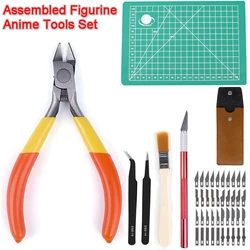 Gundam Model Making Gunpla Tools Set DIY Assembled Figurine Anime Accessories Tweezers Pliers Sandpaper Pen-Knife Basic Tools