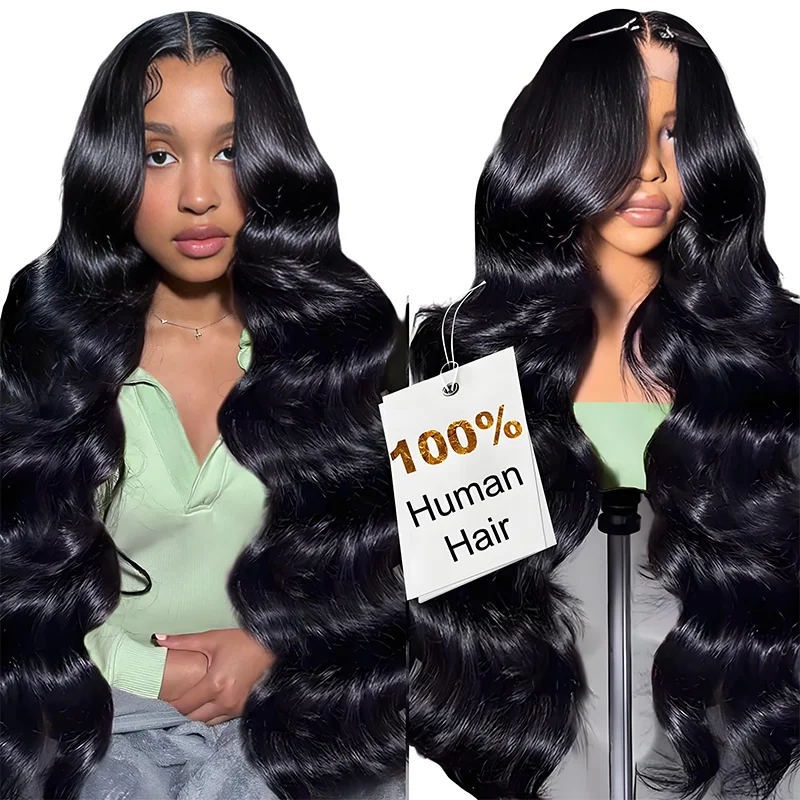 

46-дюймовый парик из натуральных волос с эффектом Body Wave, 13x6 13x4, с прозрачной HD-сеткой, предварительно выщипанный, из бразильских натуральных волос, для женщин