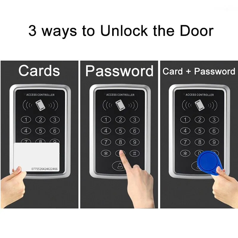 125KHz RFID Access Control Keypad EM Card Reader Support 1000 Users Door Access Control System Door Lock Opener Keyboard System