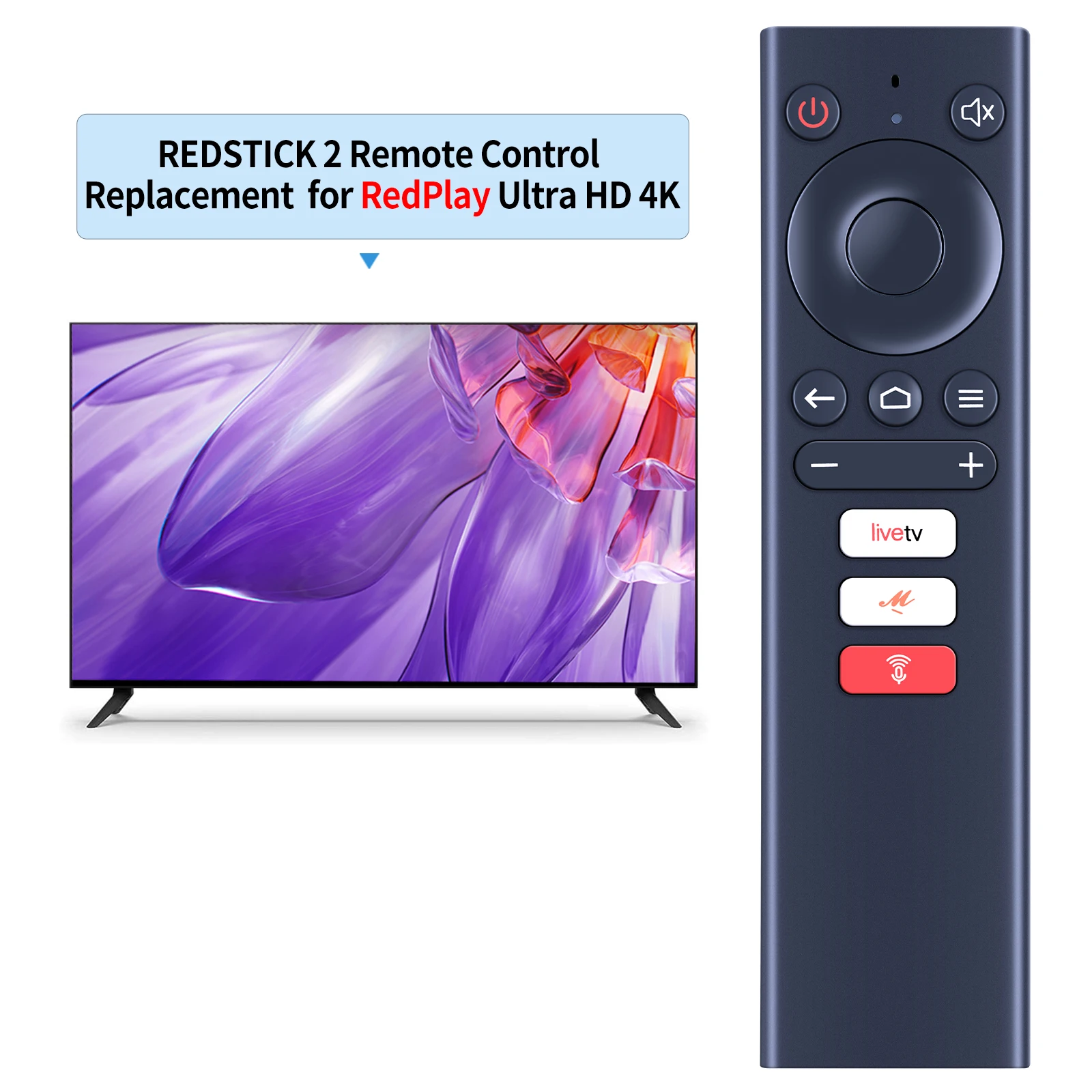 New Remote Control For Red Play Redstick 2 4K Full HD Wi-Fi IPTV Receiver