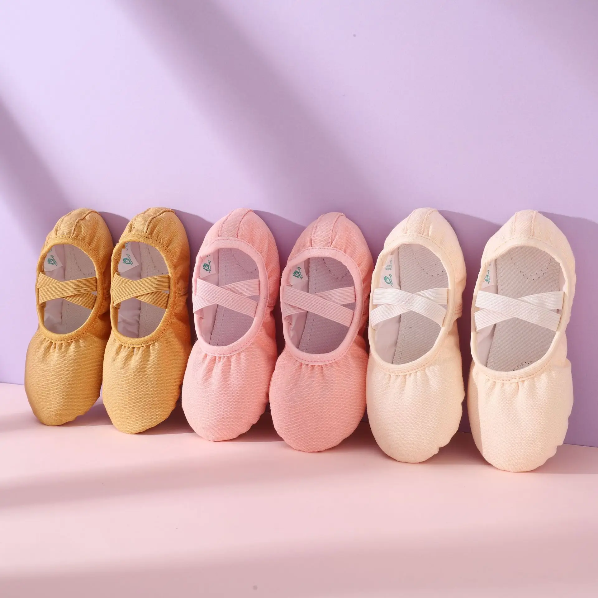 Zapatos de baile de suela suave de lona para niños, zapatos de baile de pata de gato, zapatos de ballet para niños latinos, práctica de gimnasia, yoga