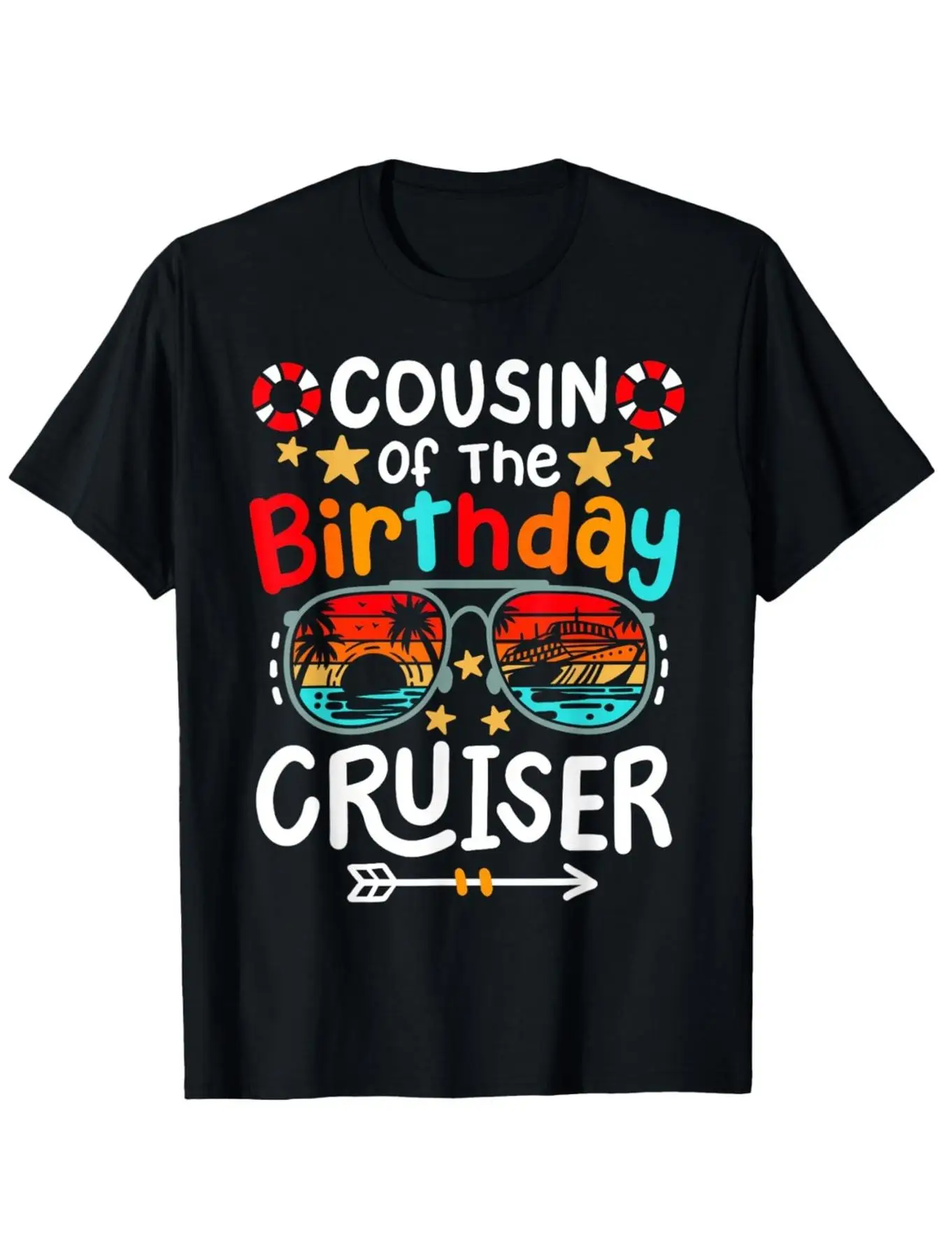 Men's Funny Family Cruise Squad T-Shirt - Cousin of the Birthday Cruiser Graphic, Ultra-Soft Breathable Moisture-Wicking Crew Ne