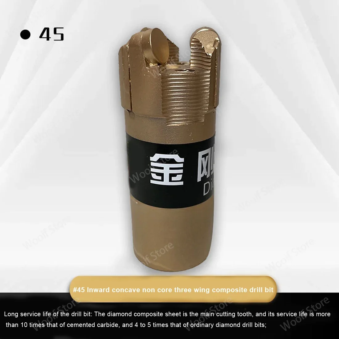 ดอกสว่านเว้า3ปีก PDC บิตเจาะแกนหลัก PDC บิตเจาะสำรวจทางธรณีวิทยาสำหรับ/แผ่นแบนไม่มีแกน