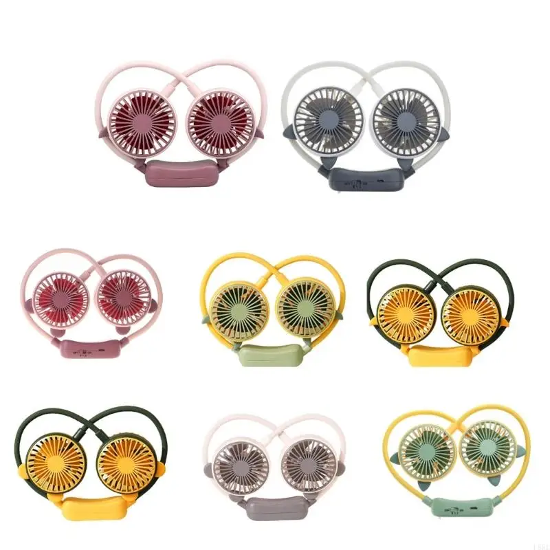 Quạt mini gấp L8RE Quạt cổ rảnh tay Quạt sạc Quạt thể thao yên tĩnh cho gia đình Quạt động ngoài trời 2 tốc độ