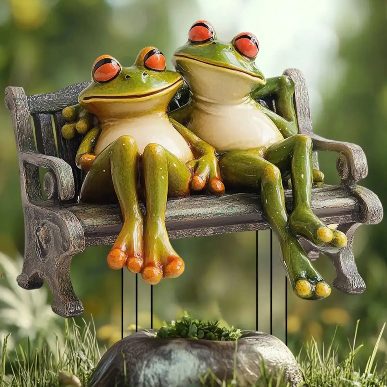1PCS Retro Style Frog Outdoor Decoration Statue Courtyard Decoration Lawn Garden Decora Party Festival Decoration Frog Decora