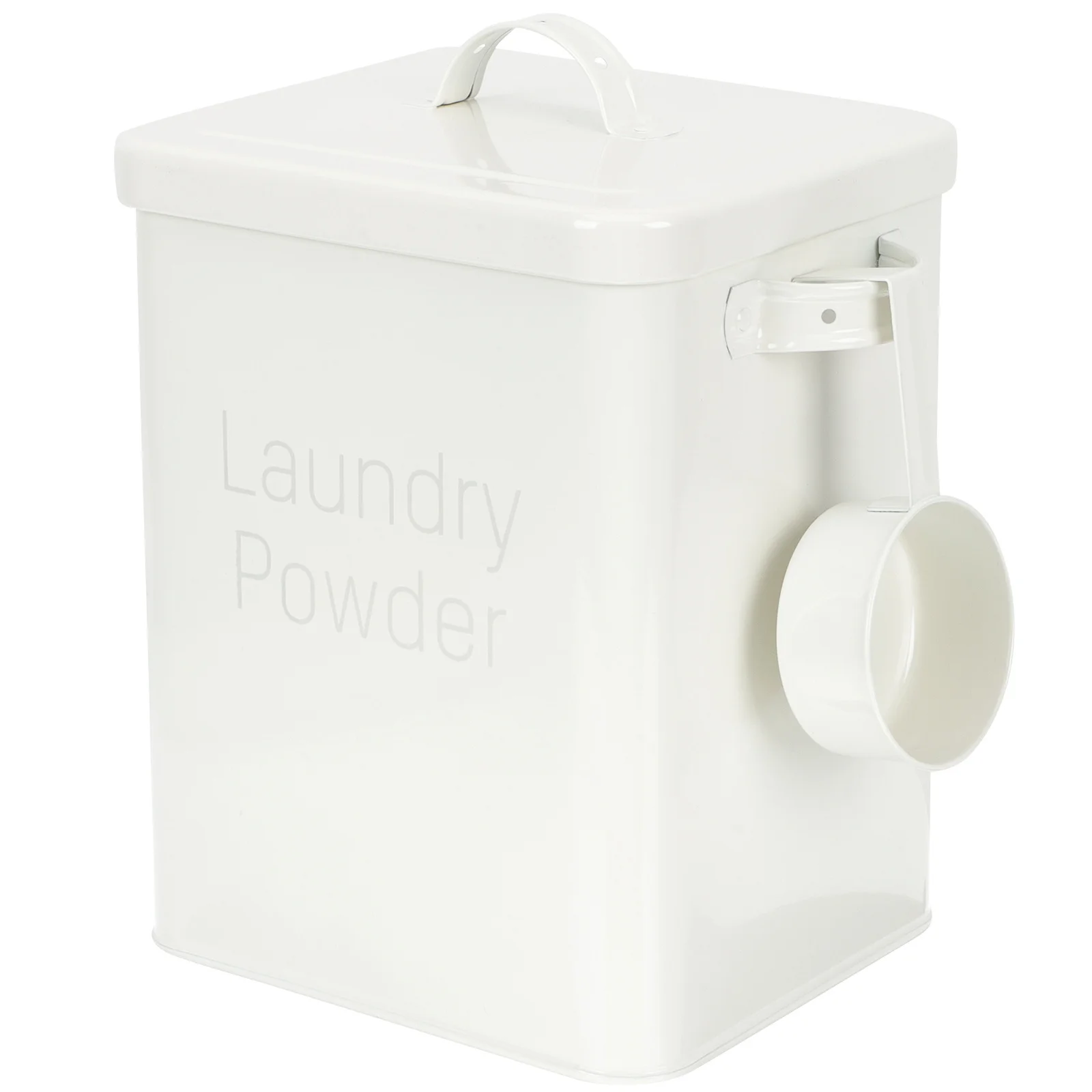 

Laundry Powder Box With Scoop Heavy Duty Iron Laundry Container Large Capacity For Detergent Pet Food Rice Flour Metal
