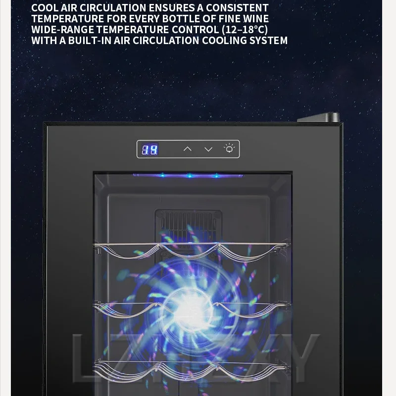 

32L Wine Cooler | Beech Wood/Stainless Steel Shelves | Wine Refrigerator Semiconductor Cooling | Freestanding Light-Blocking