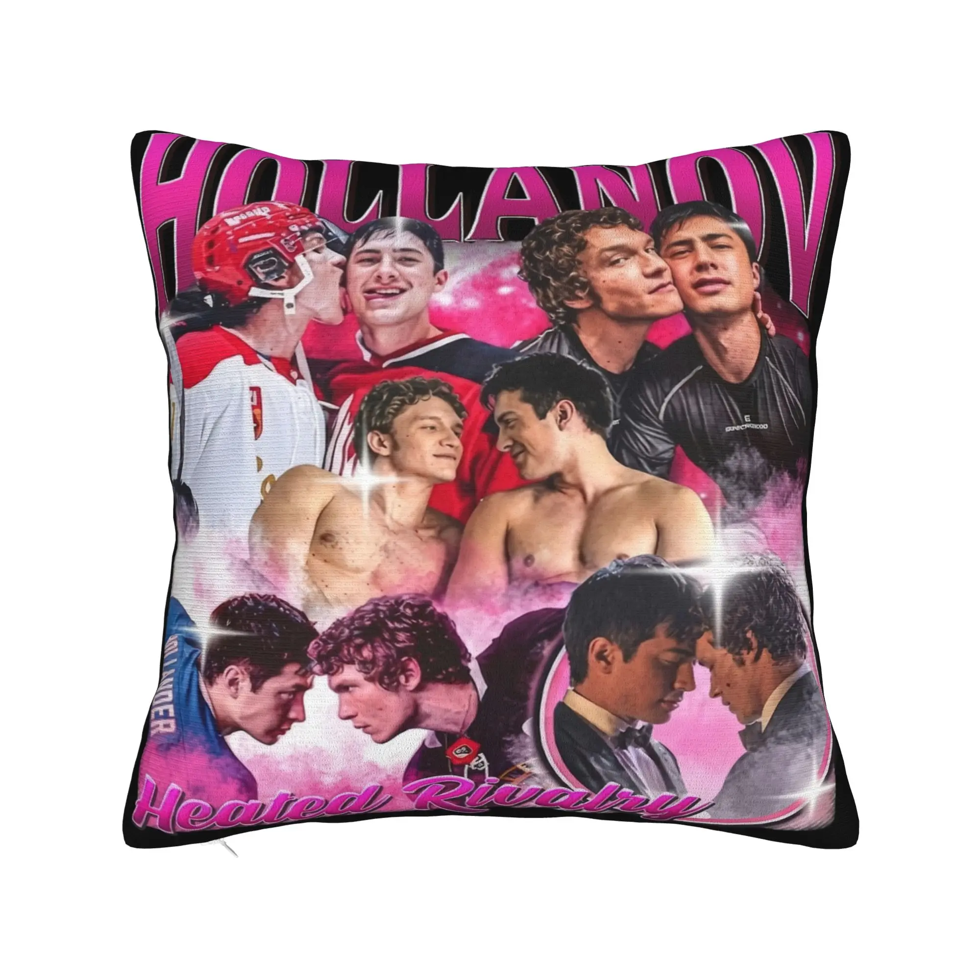 Hollanov Hockey Romance Vintage Pillowcases  Cute Funny Pillow Case For Sofa Bedroom Home Decor Comfy Pillow Cover