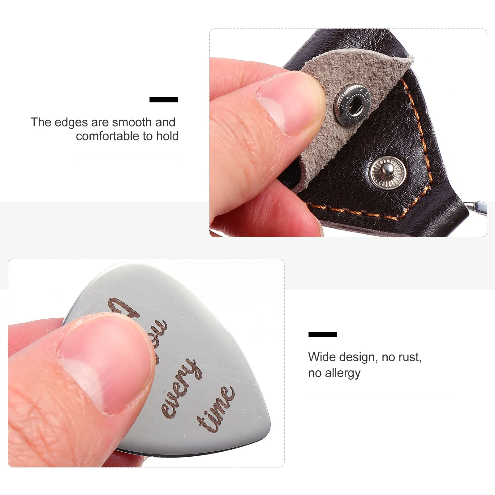 اختيار الجيتار من الفولاذ المقاوم للصدأ للجيتار باس القيثارة مع حافظة ذات حواف ناعمة ملحقات أدوات فكرة هدية مريحة