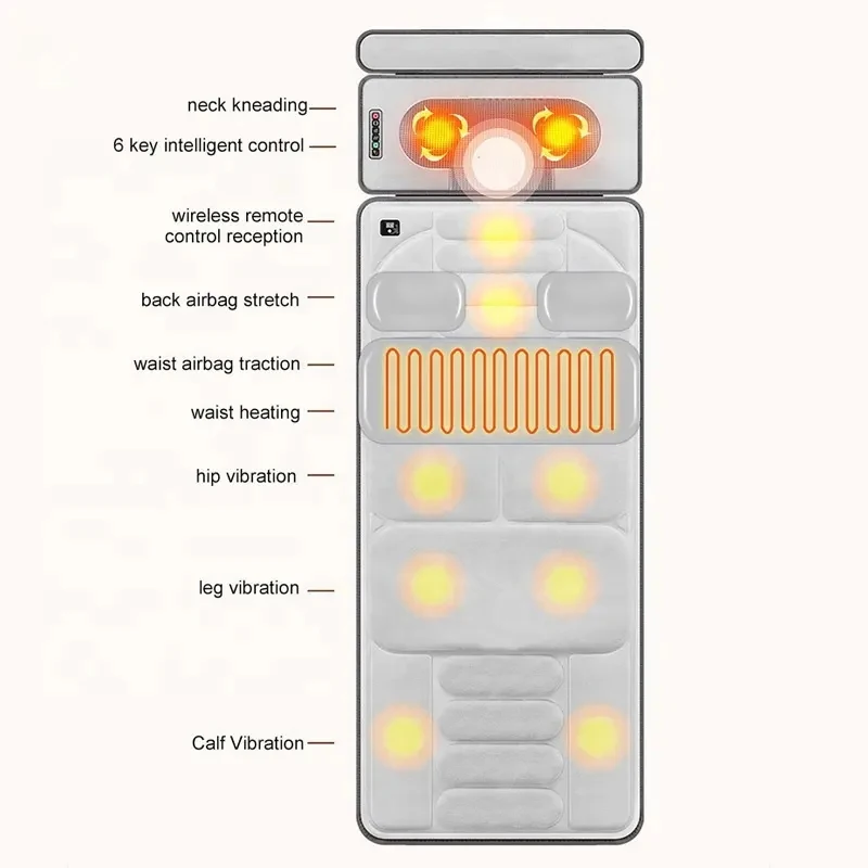 Factory Wholesale Multifunction Full Body Massage Mat Adjustable Vibration Heating Massage Mattress