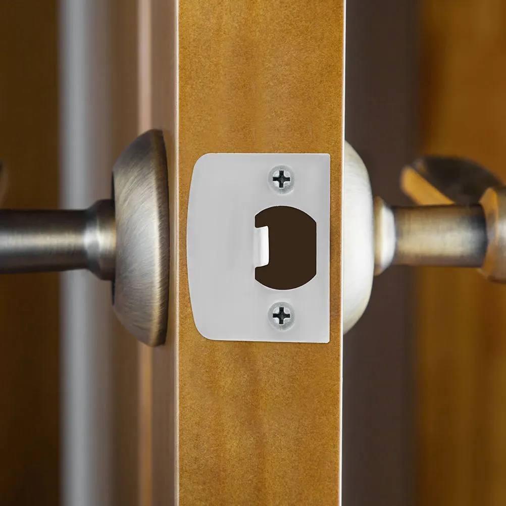 

6Pcs Deadbolt Strike Plate Satin Nickel Adjustable Door Lock Reinforcement Plate for Sliding Sliding Door Safety Lock