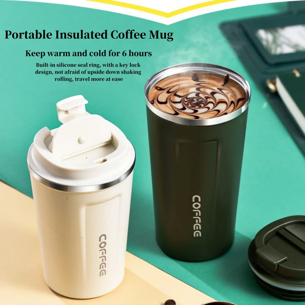 380/510ML Coffee Cup Stainless Steel Insulated Water Cup Outdoor Thermal Mug Car Vacuum Flasks Portable Insulated Bottles Gifts