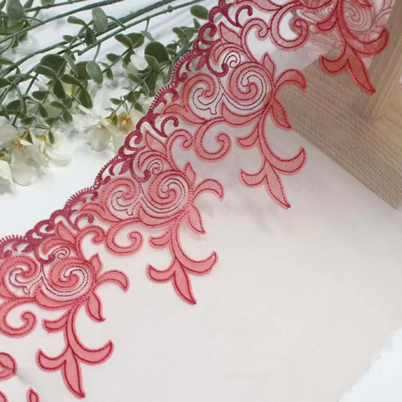 

19 ярдов розовая сетка, тюль, вышивка, кружевная бейка для юбки, подол, материал для шитья одежды, ткань для платья своими руками