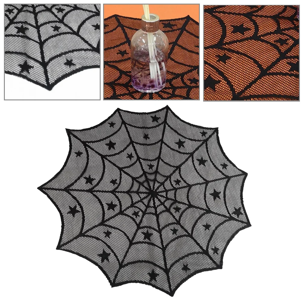 

1Pcs Halloween Spider Net Cloth Black Creative Table Fabric for Fun Backdrop Decor Halloween Table Cloth Spider Fabric