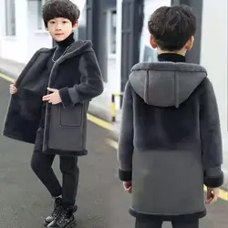 Boys Coat Jacket Cotton Outerwear Windbreak 2023 Hot Thicken Velvet Winter Warm School Sport Children's Clothing