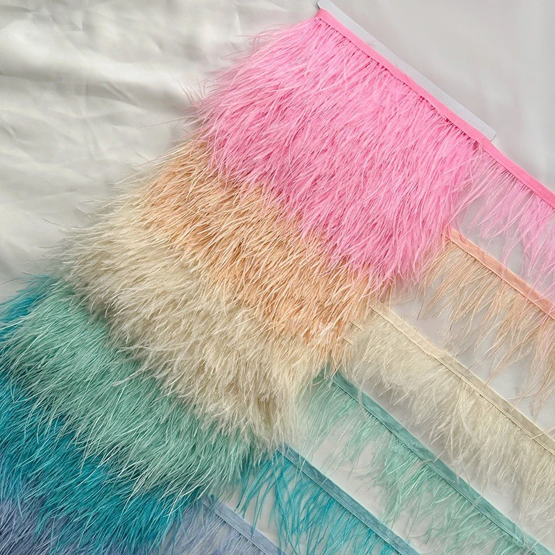 

2/5M 6cm Colored Feather Fringe Tassel for Skirt Latin Dress Decoration Lace Trim Clothes Trimmings Fringes DIY Sewing Accessory