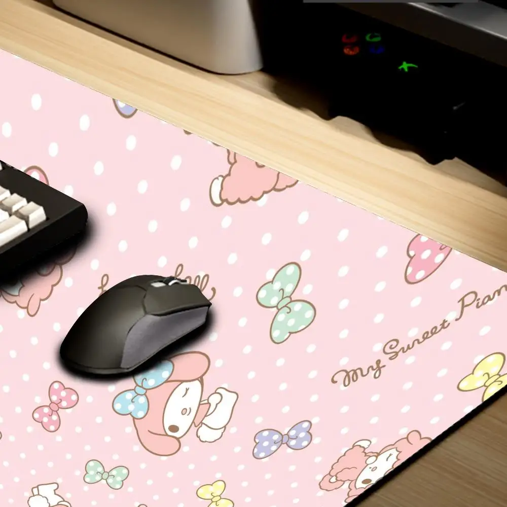 Cute Melodys Cartoon Mousepad High Quality Computer Accessories Large Gaming Mouse Keyboard Mat LockEdge Thickened Desk Pad