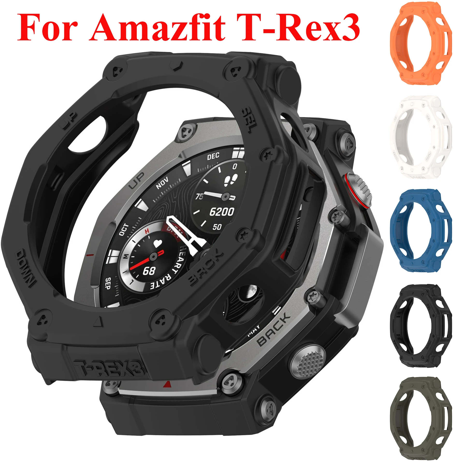 Rugged Cover for Amazfit TREX 3 Screen Protector Hard PC Frame Hollow Watch Case For Huami Amazfit TREX3 TREX 3 Protective Cover