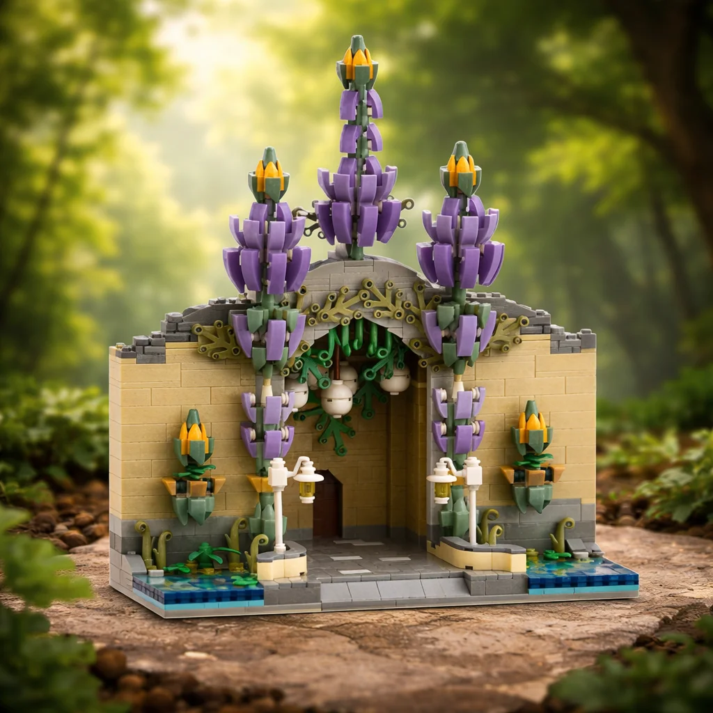 

MOC Dark Knight Entrance Building Blocks Set, Gothic Fantasy Gate Scene Model, Creative Architecture Bricks Display Toy