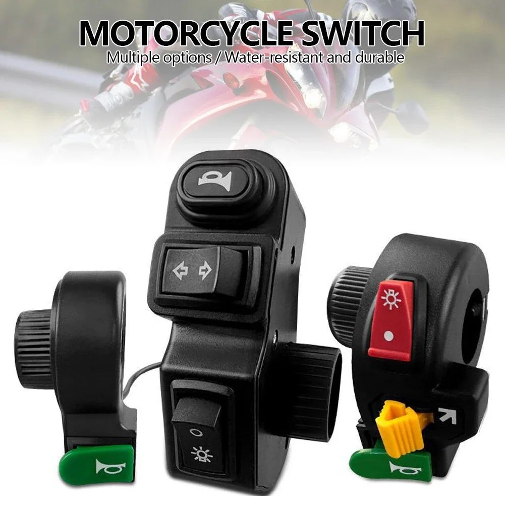 Motorcycle Handlebar Switch Assembly Waterproof Horn Headlight Turn Signal Control Switch for Electric Scooter E-bike Handle Bar