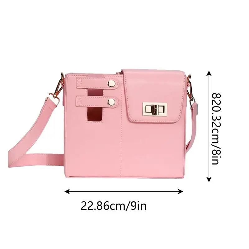 Portable Water Bottle Holder PU Leather Cover Travel Water Bottle Bag Adjustable Shoulder Strap With Phone Pocket