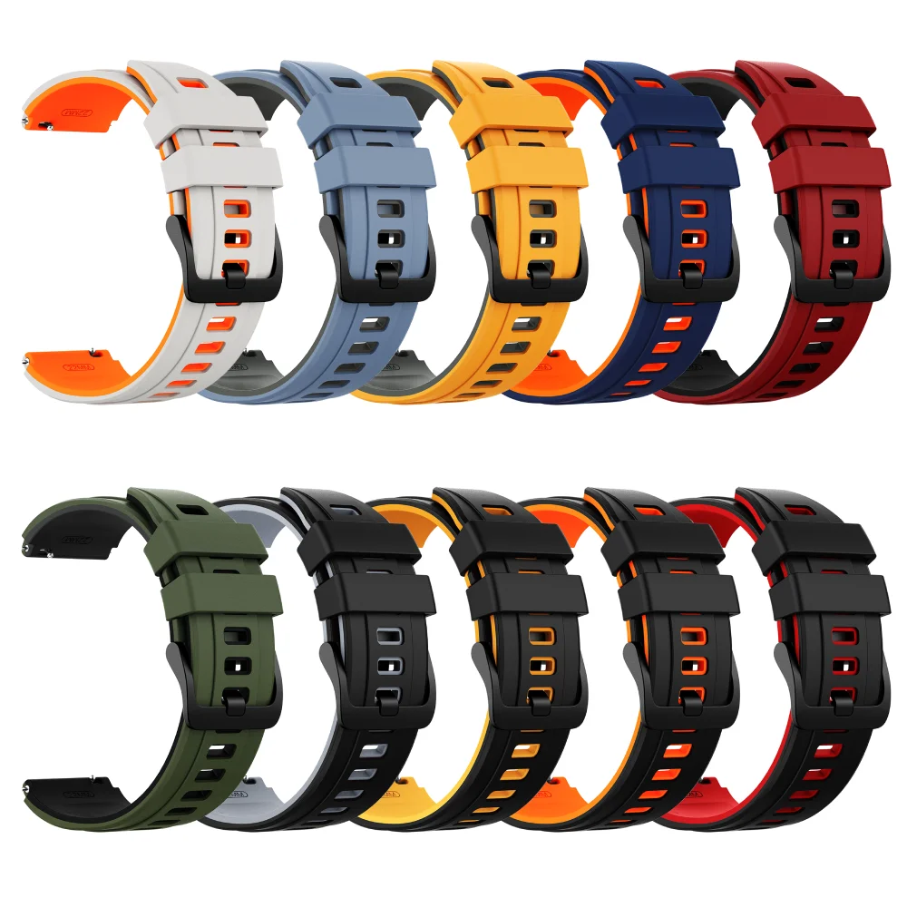 Dual-Color Silicone Band for Huawei Watch Ultimate 2 Breathable Comfortable 22mm Watchband Fit for Huawei Watch 6 pro 5 46mm