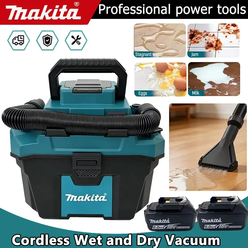 Makita Akku-Staubsauger Bodenreinigungsgerät Nass- und Trockensauger für Zuhause und Werkstatt Li-Ionen-Akku-Staubsauger