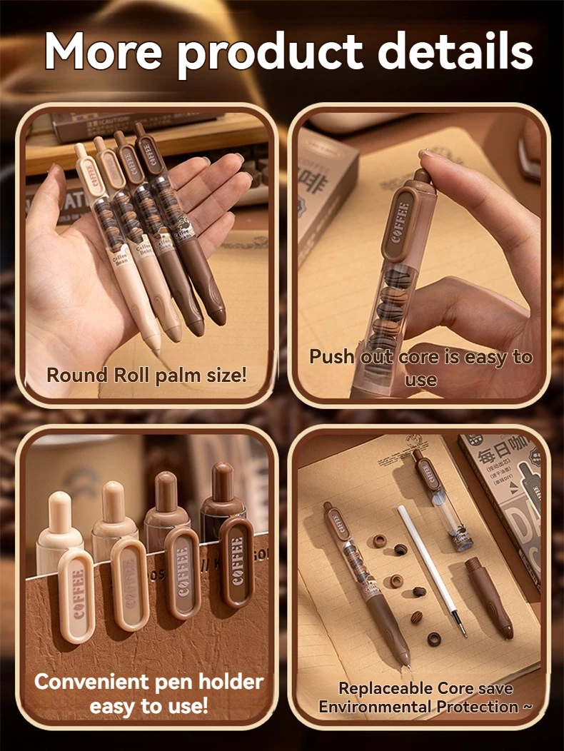 4PC Gel Stift Drücken Neutral Pinsel Frage Schwarz Wasser Stift Hohe Schönheit Ins Wind Unterschrift Stift Nette Schnell Trocknend löschbar – Detail 8