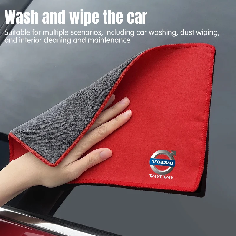 تنظيف السيارة الداخلي فرشاة ناعمة مع منشفة غسيل السيارات ستوكات تنظيف خرقة القماش لفولفو XC90 XC60 C30 T6 S60 C70 XC40 V40 #5