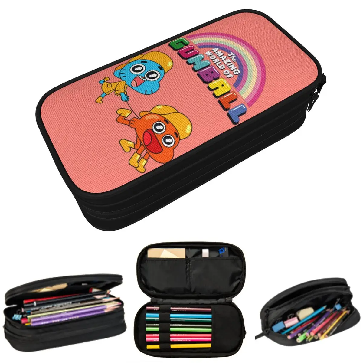 

Lovely Gumball Cartoon Game Pencil Case for Students School Pen Box Pencil Bag Stationery Supplies Pen Holder Bag