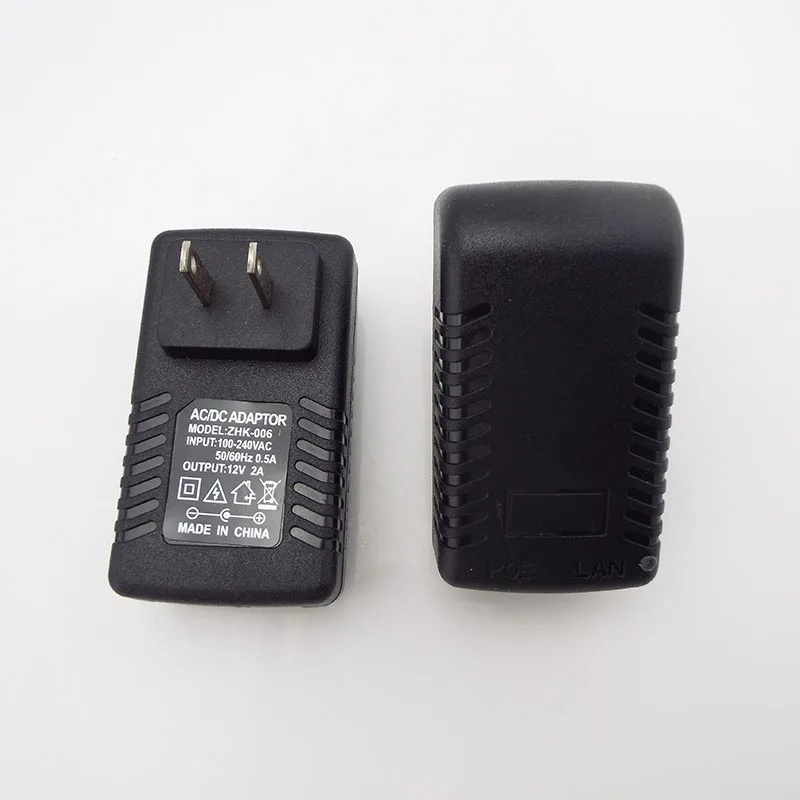 POE Power Supply 12V 2A 2000ma POE Injector Ethernet Adapter for CCTV wireless IP Security Camera US EU Wall Plug charger