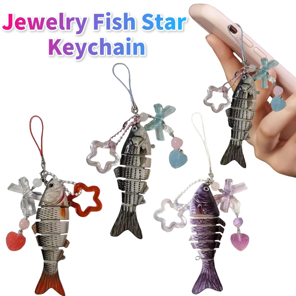 1-3 pezzi portachiavi pesce acrilico premium gioielli adorabili portachiavi stella di pesce realizzato a mano finitura vintage cordino pronto per i pescatori