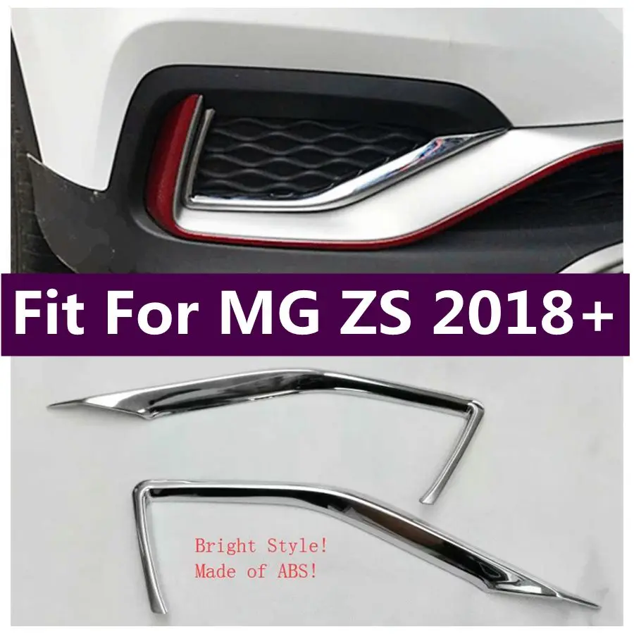 

ABS Chrome Front Bumper Fog Light Lamp Eyebrow Eyelid Decoration Strips Cover Trim Fit For MG ZS 2018 - 2021 Car Accessories