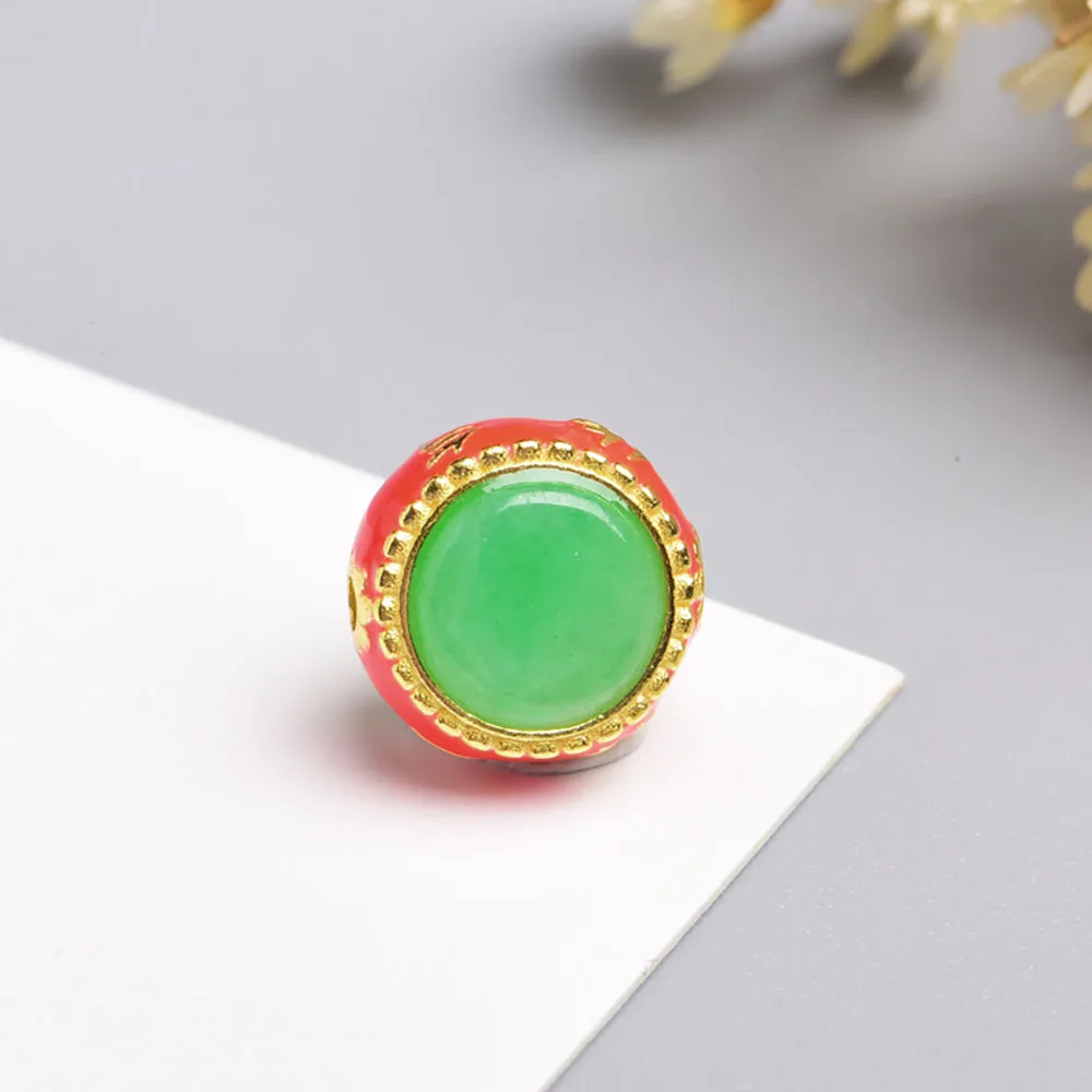 

ZHEN-D Jewelry Natural High Quality Jade Silver Gilded Mini Connector Spacer Bead DIY Accessories Good Meaning Cheer up Gift