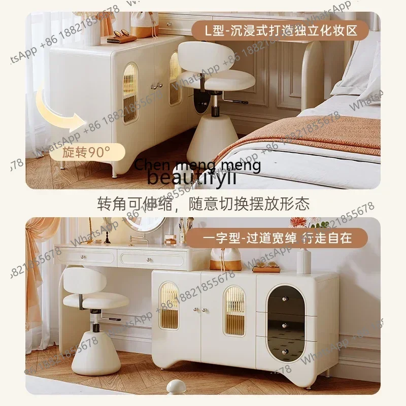 SS new style ss7486 Dresser, chest, integrated French cream style solid wood corner makeup table, simple and modernss 7486