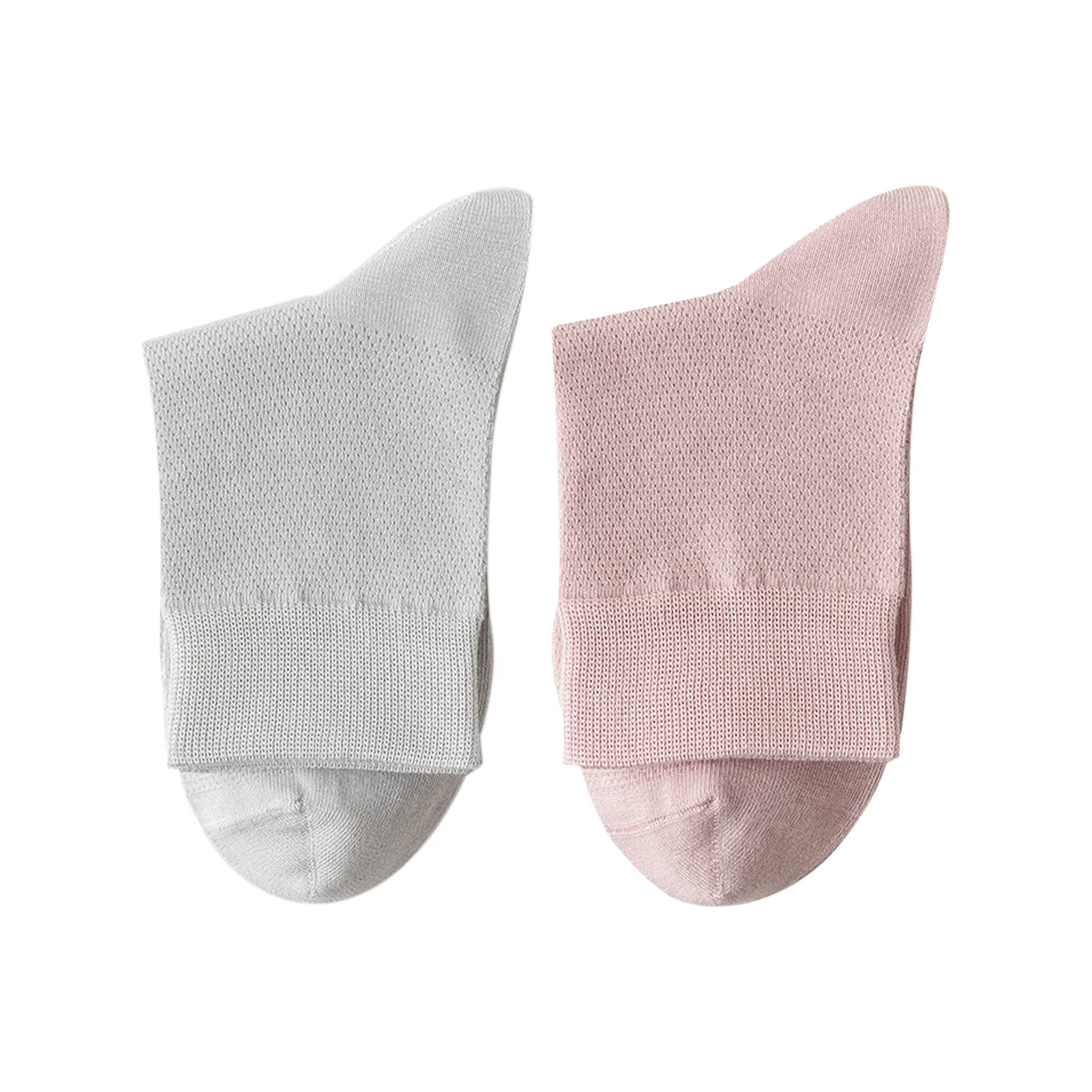 

Women's Combed Cotton Antibacterial Deodorant Socks Light Gray + Light Pink Combination Pack
