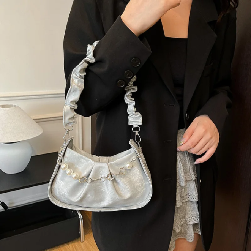 

Niche Design Cloud Bag New Fashionable Pleated Top-handle Shoulder Bag Versatile Crossbody Bag