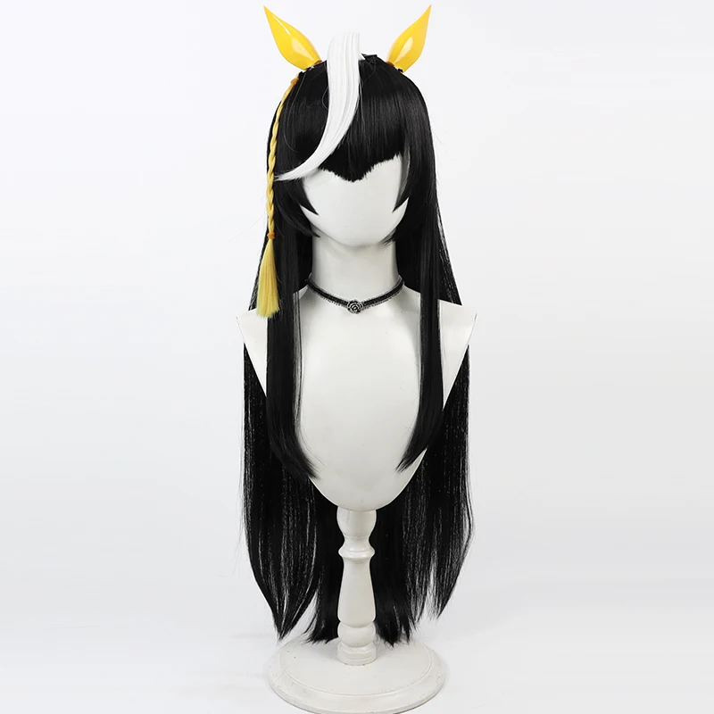 ウマ娘 プリティーダービー カルストーン ライト O コスプレウィッグとテール イエロー ヘッドウェア 耳 編み込み 女性 アニメ ハロウィン パーティー アクセサリー