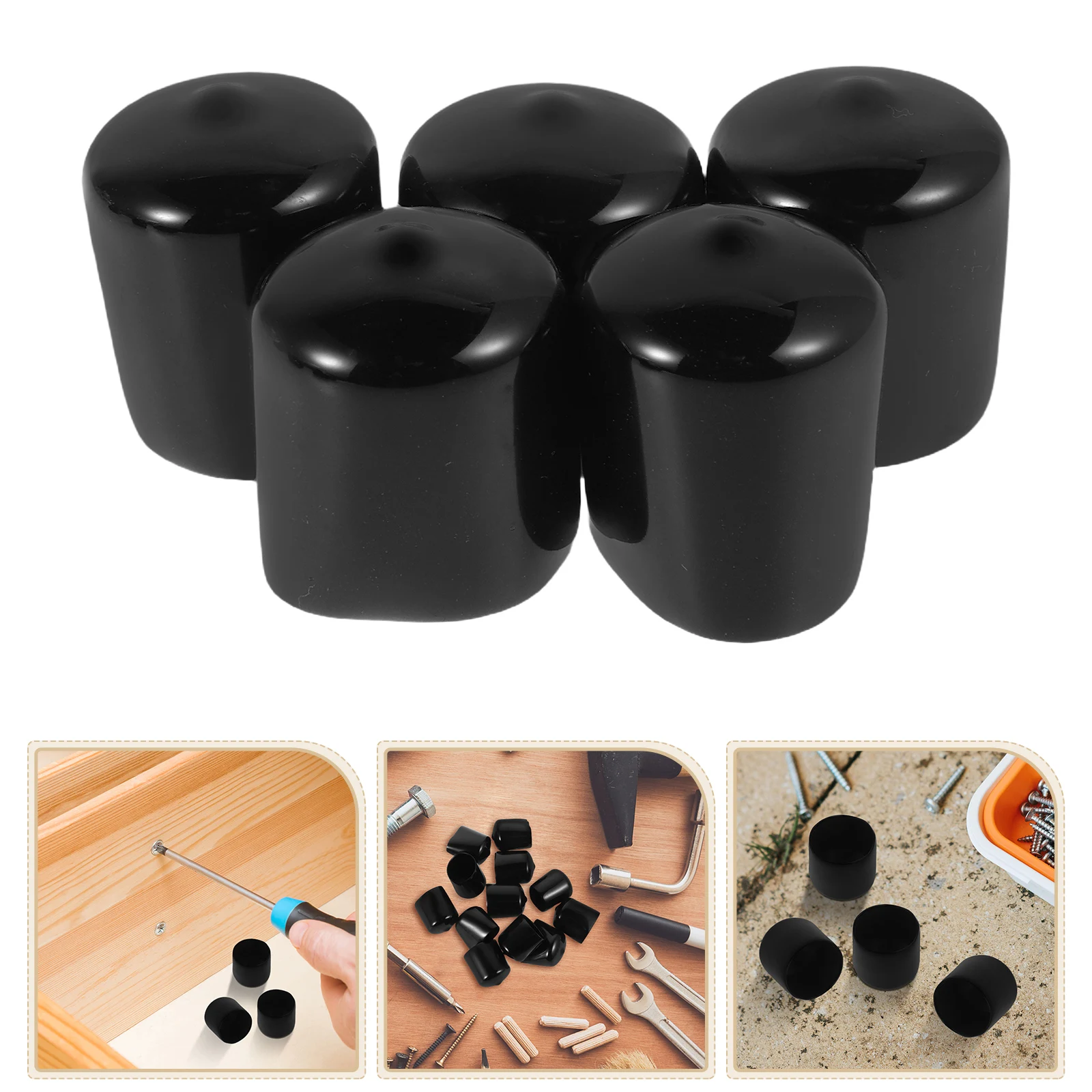 12pcs Plug Caps Flexible Thread Protector Screw PVC Anti Cut Protection End Cap Plugs Pvc Cap Anti Hardware