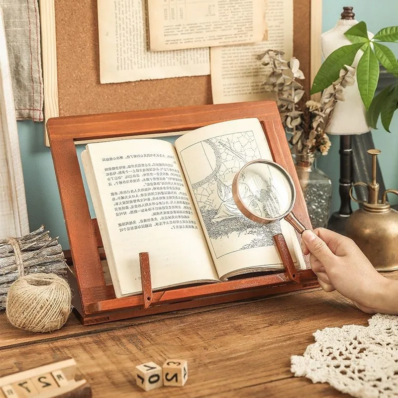 Wood Grain Reading book Stand  Bookshelf Learning Notebook Support Stand Reading Rack Notebook Artifact Anti-myopia book holder