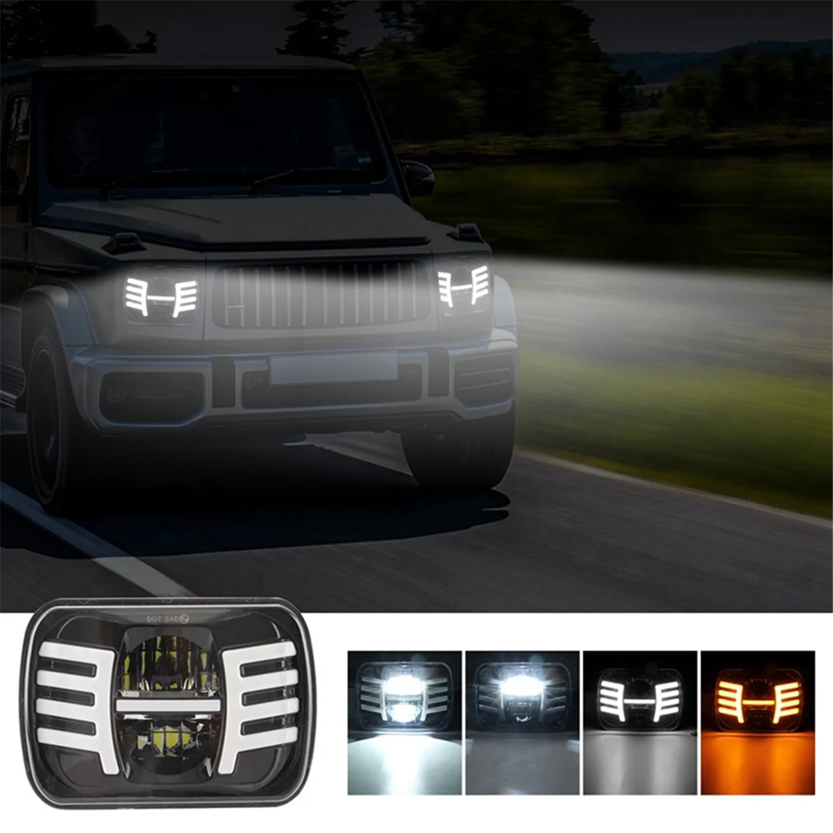 

Lasting 5X7 Inch Led Headlight 7X6 Led Sealed Beam Light Lamp with High Low Beam for YJ XJ