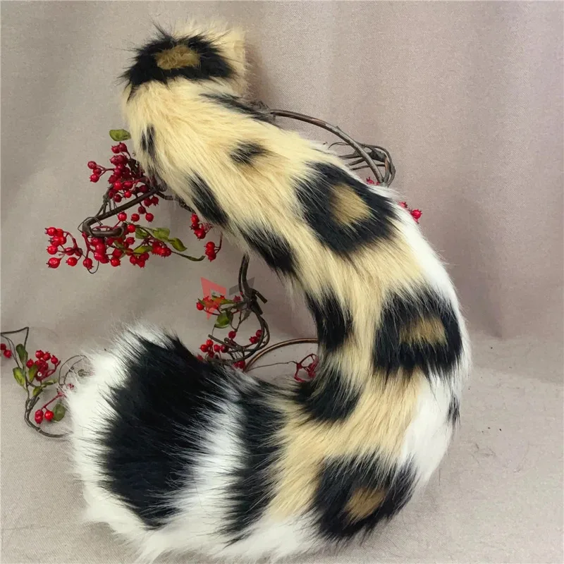 CyNew 수제 할로윈 팬더타이거 귀 머리띠 헤드웨어 꼬리 선택 가능 코스튬 액세서리 맞춤 제작