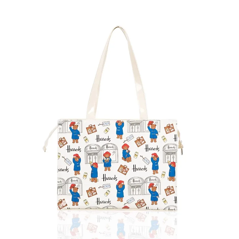 حقيبة أكتاف Harrods UK مطبوعة صديقة للبيئة حقيبة تسوق ذات سعة كبيرة مقاومة للماء