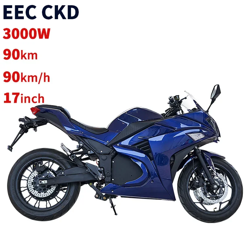 17-Inch racing electric motorcycle 2700W with 100km/h max speed and 90km max range 72v lithium battery