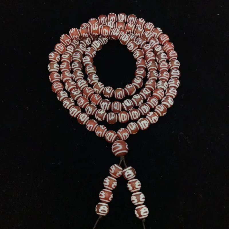 

FactoryCarnelian round Beads Agate Horseshoe Wrapping Pulp Weathering Pattern 108 Buddha Necklace