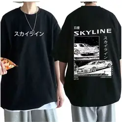 Men's Cotton T-Shirt Drift Japan Anime AE86 Inifirst D Summer Casual T-Shirt Unisex R34 Skyline GTR JDM Oversized Print T Shirts