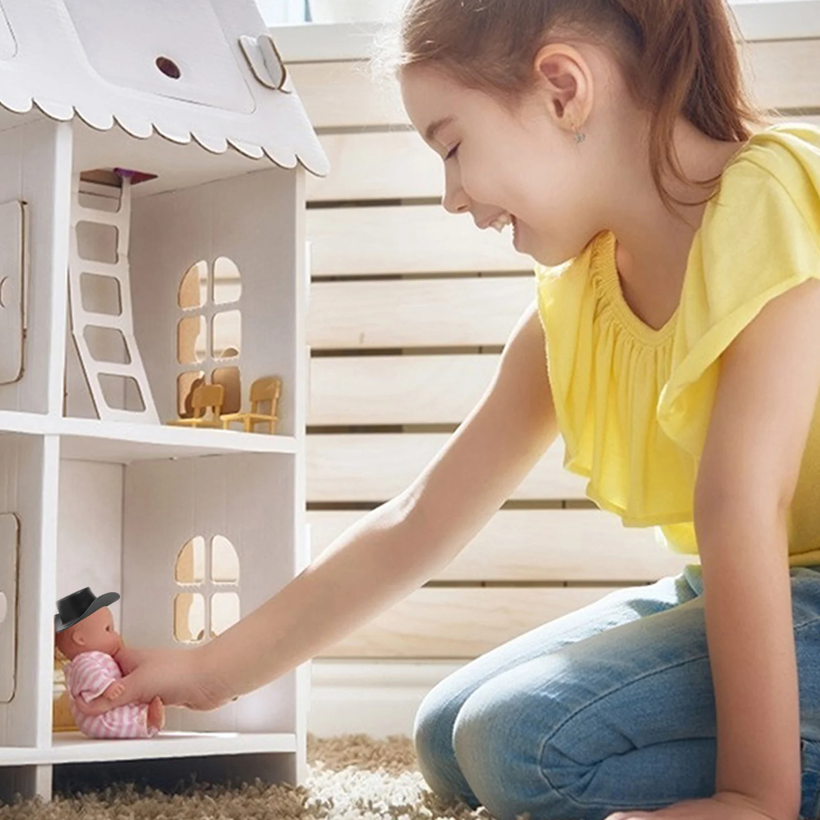 40 قطعة قبعات رعاة البقر الصغيرة القبعات الغربية المصغرة للأطفال التظاهر اللعب ديكور الحفلات Diy بها بنفسك لوازم الحرفية قبعة رعاة البقر الصغيرة #1