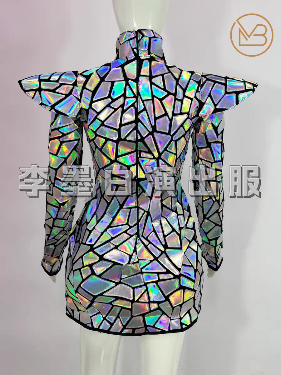 Laser Colorful Sexy Short Skirt Jazz Dance Performance Costume Bar Nightclub Festival Party Female Singer Stage Clothing